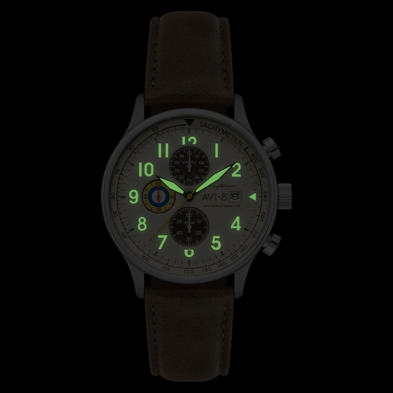 أفي-8 ساعة AVI-8 كرونوغراف كوارتز للرجال، مينا كاكي، مع سوار إضافي AV-4011-1B - Image 2