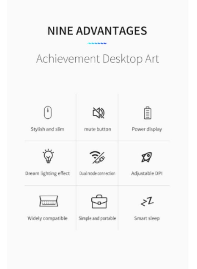 Wireless Bluetooth Mouse, Bluetooth  + 2.4GHz USB Wireless Receiver, Type-C Rechargeable Silent Bluetooth Wireless Mouse for PCs, Laptops, Tablets, Cell Phones, 3 Preset Adjustable DPI with RGB Lights - Image 4