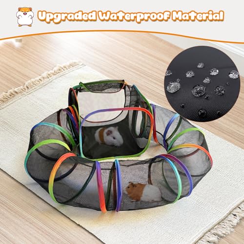 TIKIWIK Guinea Pig Playpen with Tunnel, Rainbow Playpen with 98.4" Extended Tube & Open Side, Rabbit Playpen for Bunny, Hamster, Ferret, Chinchilla, Chickens & Small Animals to Play Indoor or Outdoor - Image 4
