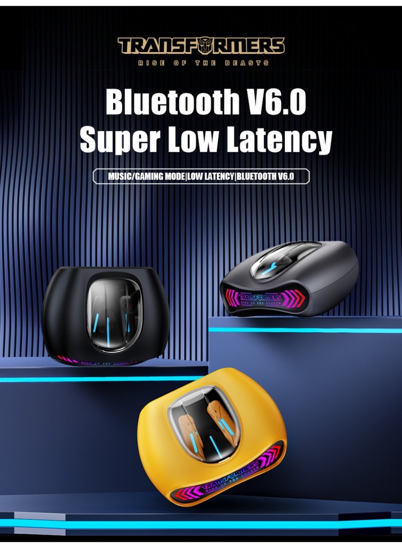 Transformers Wireless Headphones TF-T97 Bluetooth Earbuds Headsets, RGB Ambient Light, Gaming and Music Dual Mode, Black - Image 3