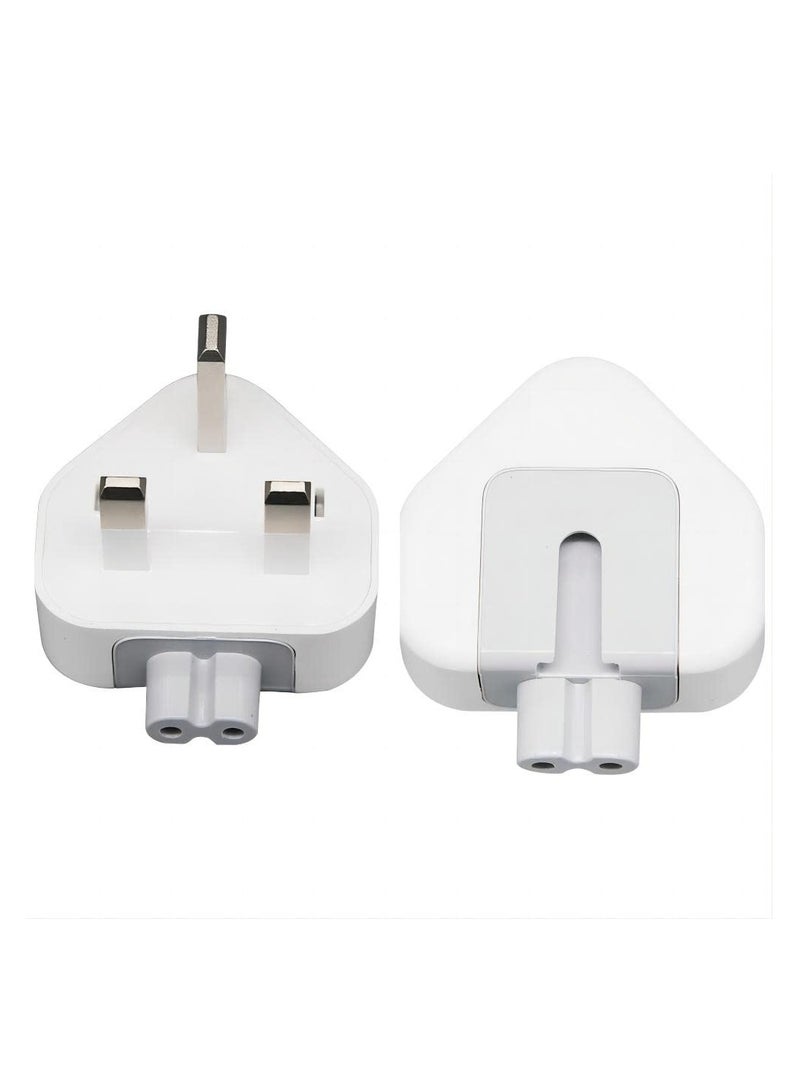 LZUMWS Pack of 2 UK Plug Duckhead Power Adapter for MacBook Charger for Mac iBook for iPhone for iPod Replacement UK 3 Pin Mag Safe and Mag Safe 2 AC Power Adapter