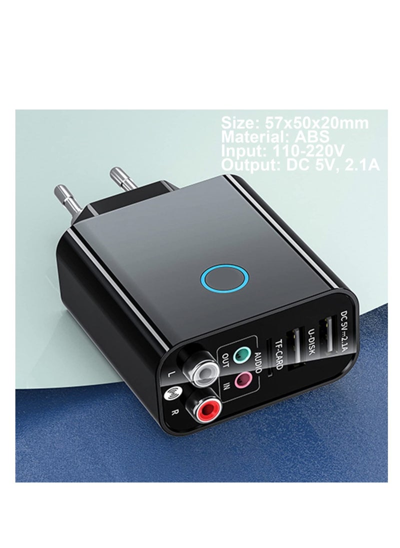 SYOSI - Wireless Audio Receiver, Fast Transmission Bluetooth-compatible5.0 Dual USB Audio Transceiver, Mini Wireless Audio Adapter for Home and Car Music Stereo Streaming - Image 1