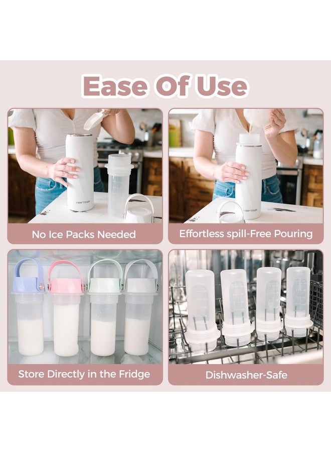 HEYTRIP Vacuum Insulated Breastmilk Cooler Bottle, 20oz Stainless Steel Portable Breastmilk Chiller, Reusable Storage Container Keeps Milk Fresh for 36+ Hours, TSA Approved, Snow White - Image 5