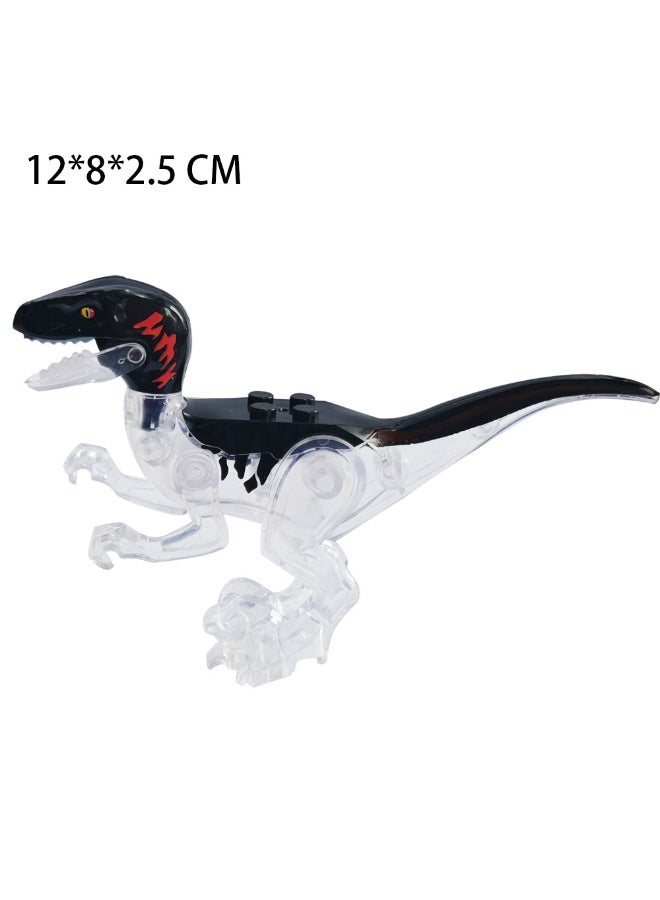 NIBEMINENT Jurassic Dinosaur Building Block Toys - Transparent Mini Crystal Assembled Dinosaurs