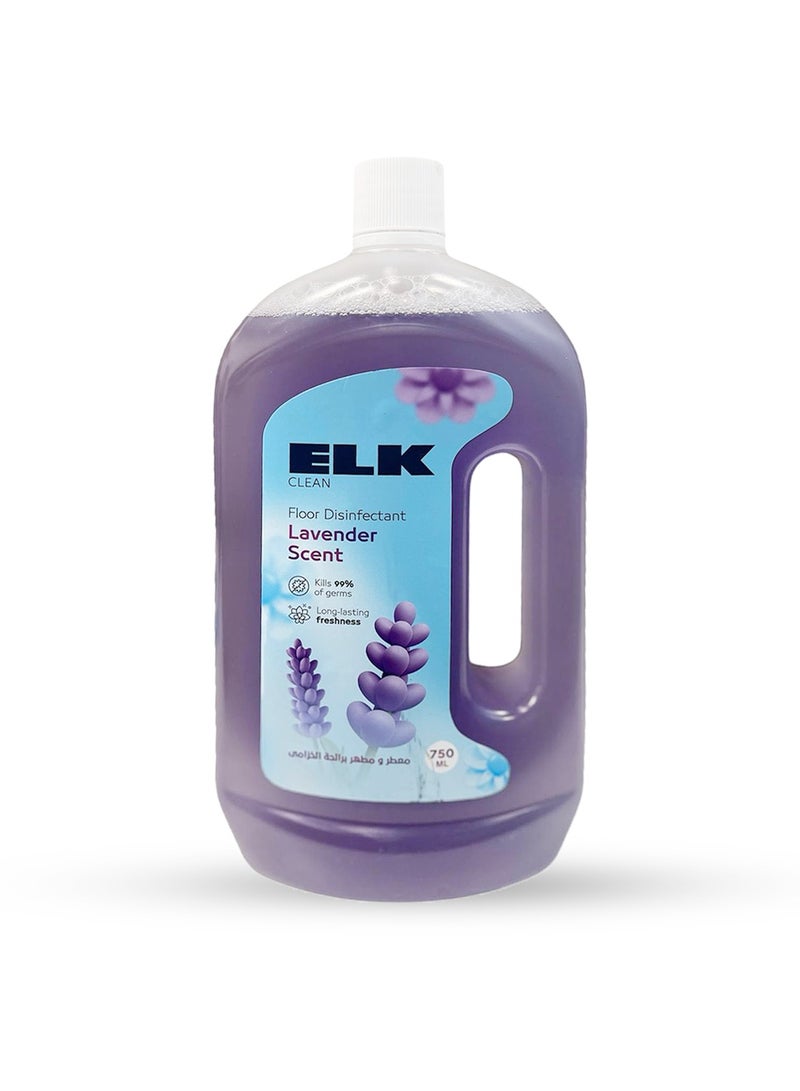 ELK ELK Clean Floor Disinfectant & Cleaner with Lavender Scent – 99% Germs Killing & Long-lasting Freshness – 750 ml  - Image 1