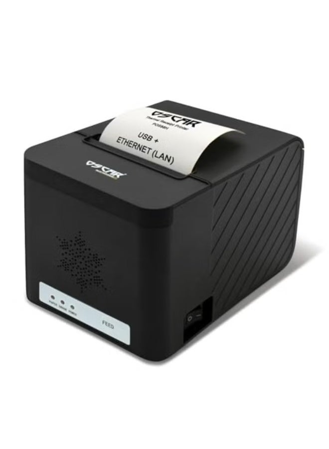 طابعة إيصالات حرارية OSCAR POS88H مقاس 80 مم مع قاطع تلقائي، اتصال USB و LAN، دعم ESC-POS - أسود - Image 1