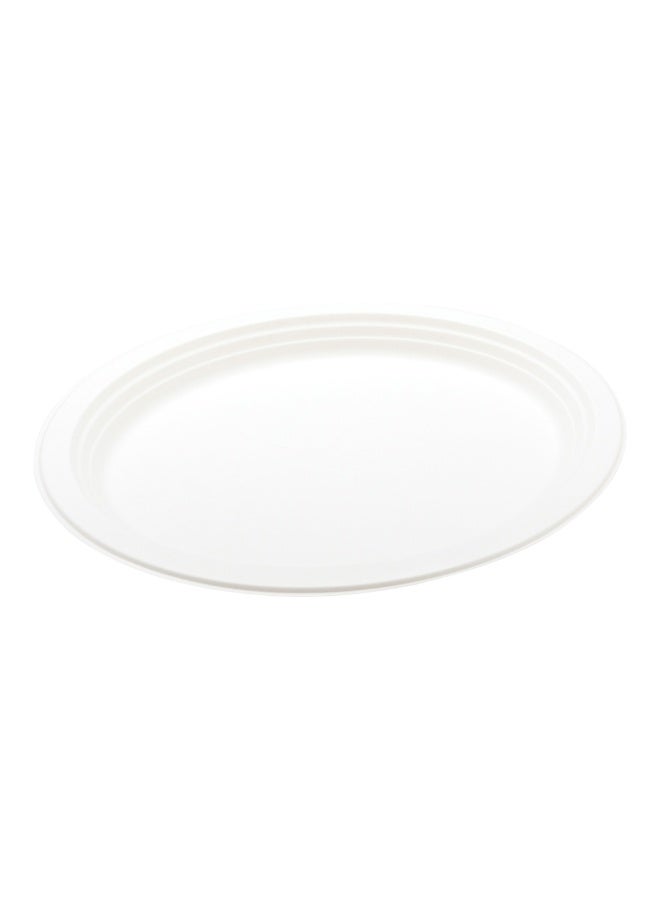 Restaurantware أطباق بلب تيك 12.5 × 10 بوصة صديقة للبيئة، 100 طبق عشاء كبير قابل للتصرف - مصنوع من ألياف قصب السكر الطبيعية، ثقيل، أطباق باجاس بيضاء متميزة، متينة، بيضاوية - Image 1