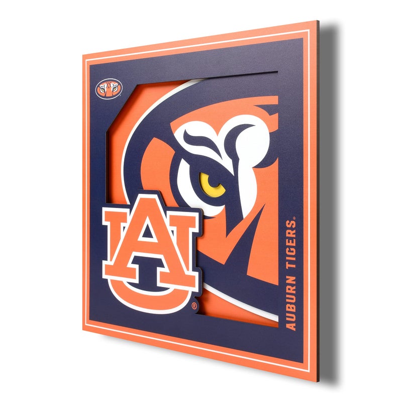 YouTheFan NCAA Auburn Tigers 3D Logo Series Wall Art  12x12