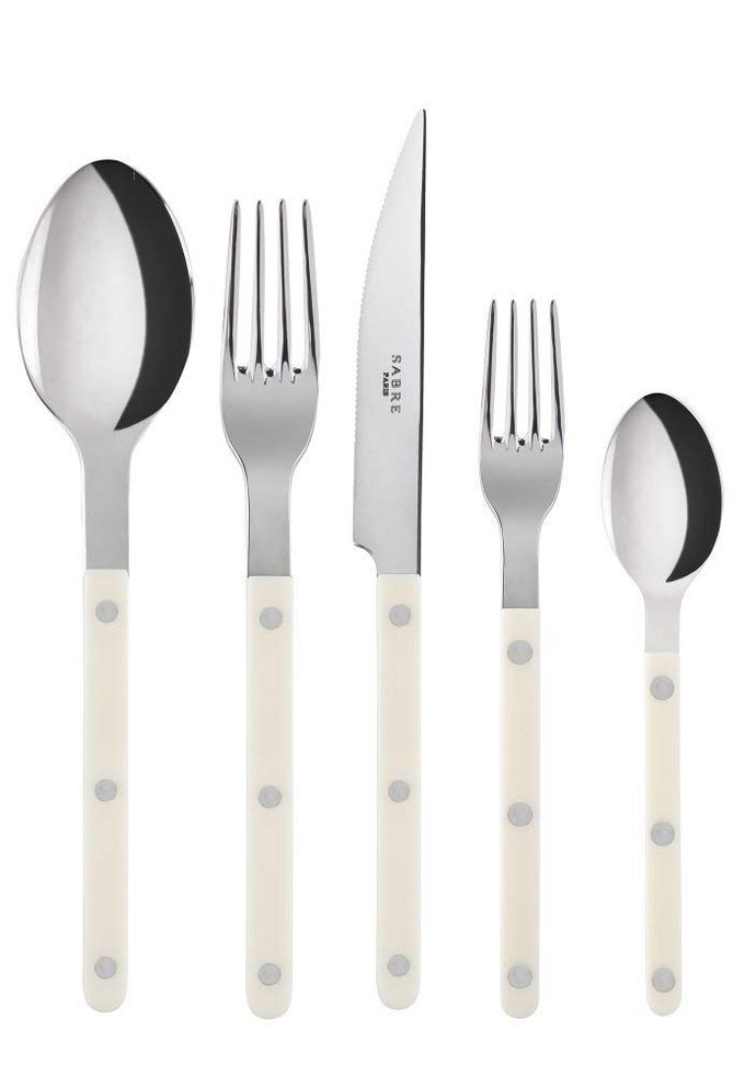 FLATWARE BISTROT STAINLESS STEEL IVORY 5PCS SERVICE FOR 4 20 PIECES