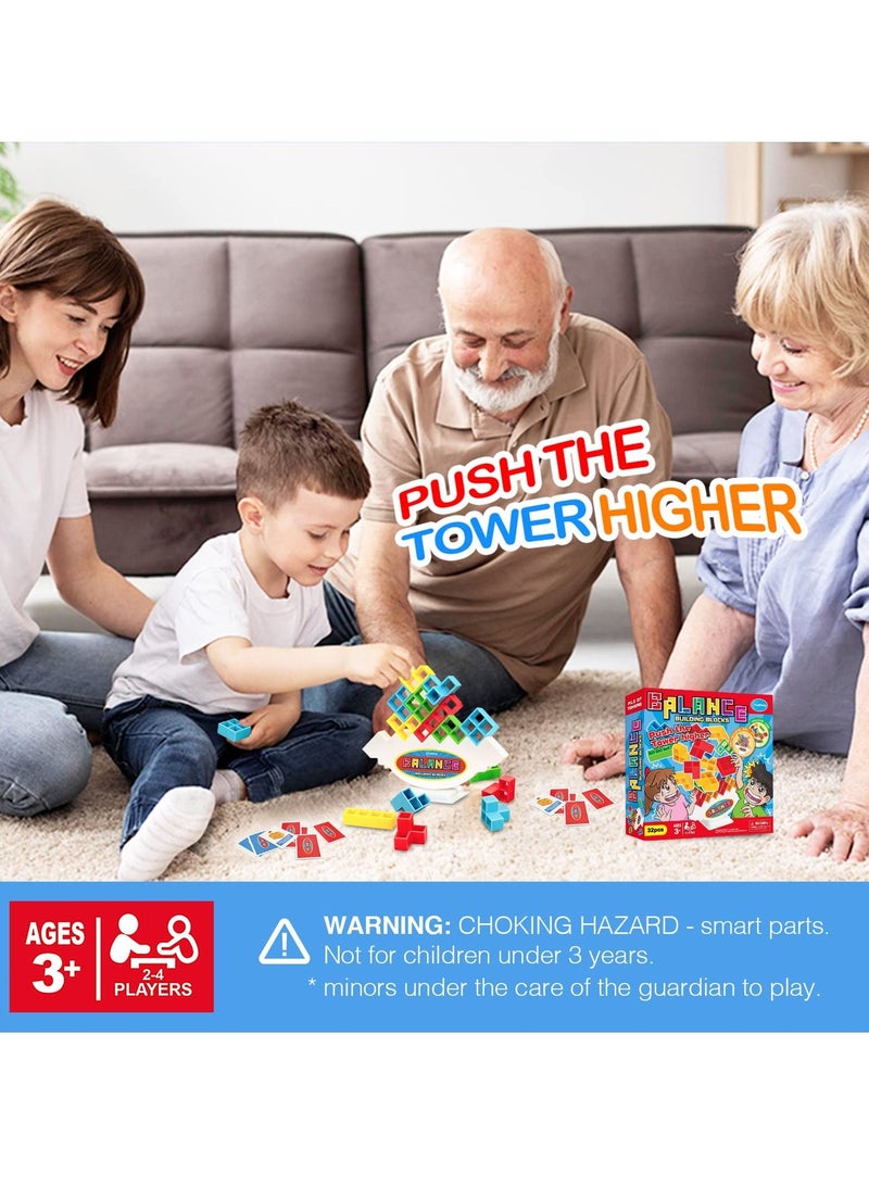 SYOSI Tetra Tower Balance Stacking Game, 32 Pcs Team Building Blocks Board Game for Kids and Adults, Toys for 2 Players, Ideal for Family, Parties, Travel  - Image 5