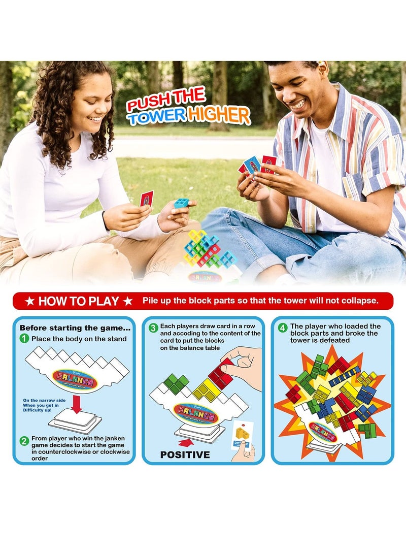 SYOSI Tetra Tower Balance Stacking Game, 32 Pcs Team Building Blocks Board Game for Kids and Adults, Toys for 2 Players, Ideal for Family, Parties, Travel  - Image 3