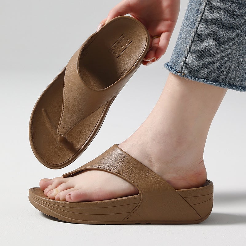 Women's Wedge Flip Flops - Thick Sole, Breathable & Anti-slip - Image 4
