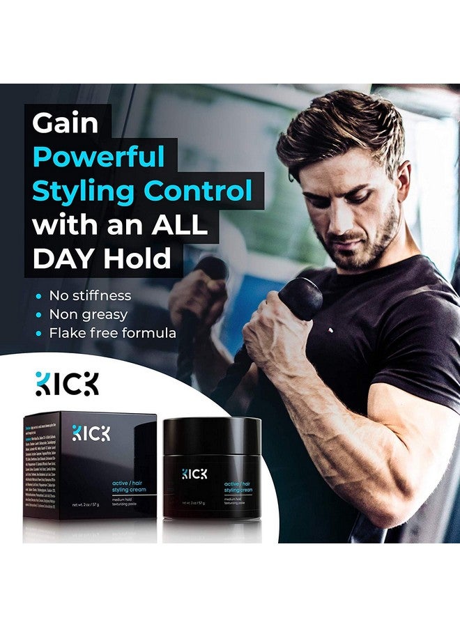 Kick Hair Cream For Men Medium Hold Forming Cream Award Winning Mens Hair Products Non Greasy Hair Styling Cream With Argan And Coconut Oil To Restore Dry Damaged Hair 2 Oz - Image 3