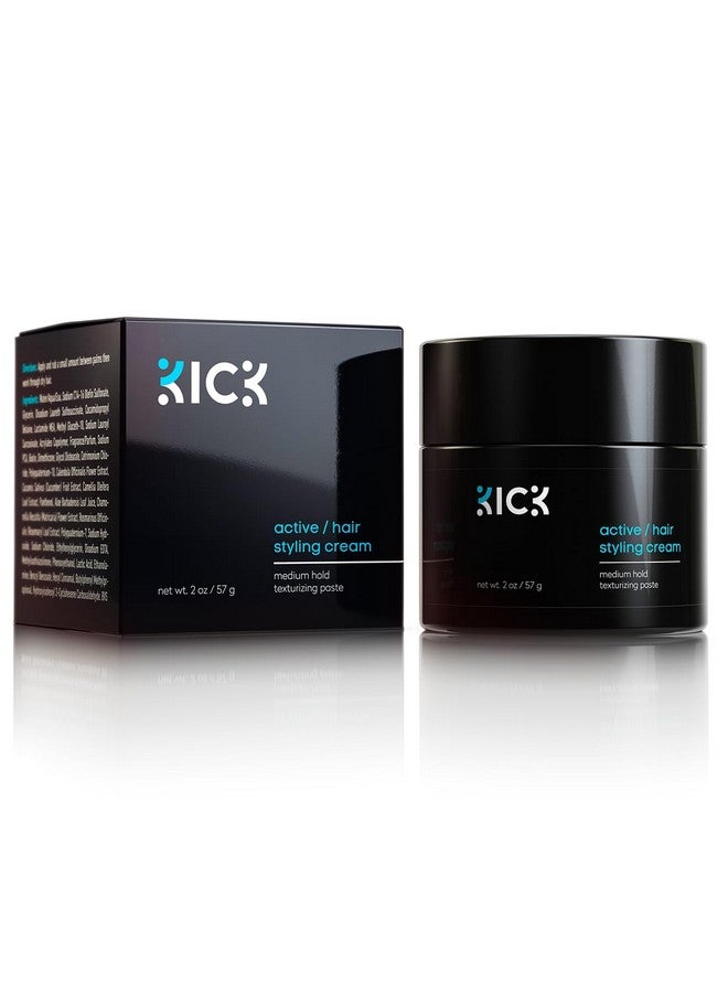 Kick Hair Cream For Men Medium Hold Forming Cream Award Winning Mens Hair Products Non Greasy Hair Styling Cream With Argan And Coconut Oil To Restore Dry Damaged Hair 2 Oz - Image 1