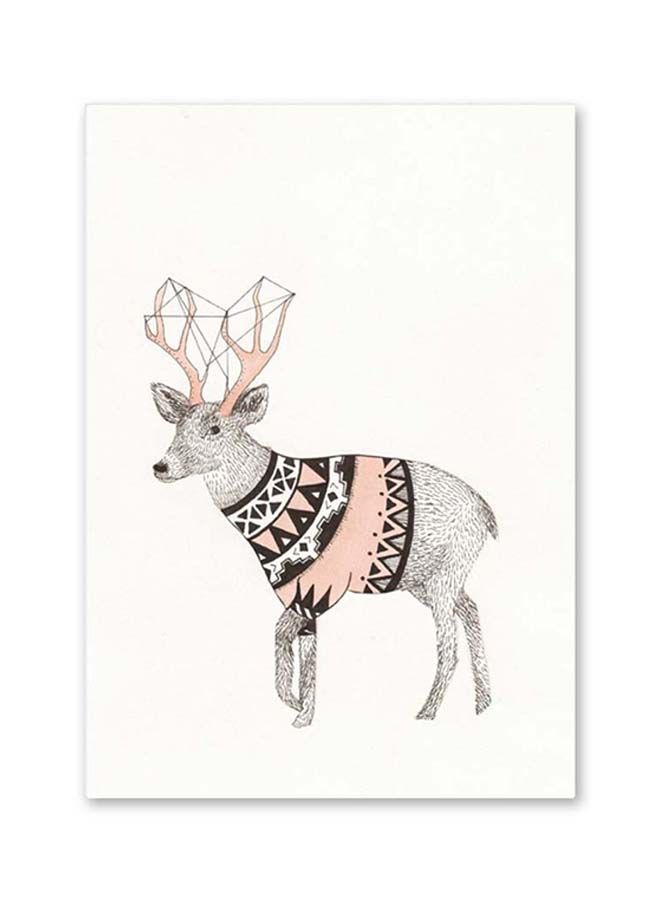 NIBEMINENT Reindeer Art Decoration Painting Multicolour 60x90cm