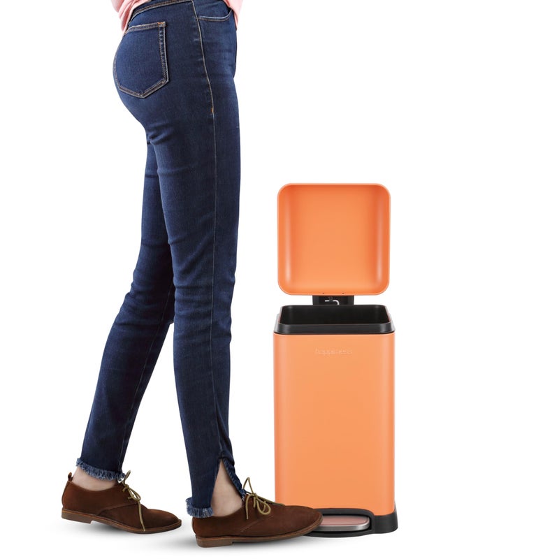 happimess HPM1012K Betty Retro Mini 3.2-Gallon Step-Open Trash Can, Carrot Cake,with Soft-Close Lid, Fingerprint Resistant, Modern, Minimalistic for Home, Kitchen, Office, Bedroom, Bathroom - Image 5