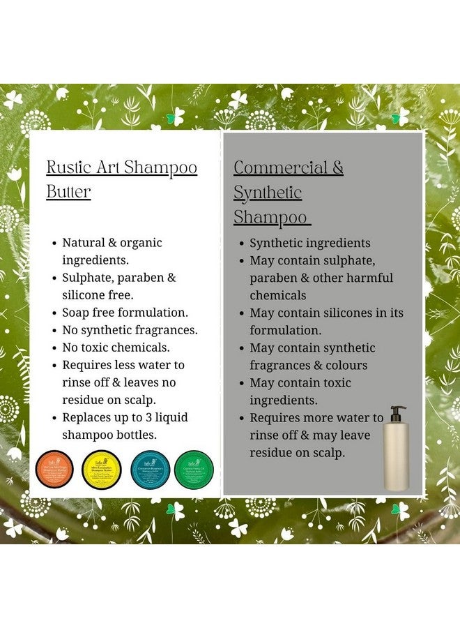 راستيك أرت شامبو بالنعناع والأوكالبتوس وزبدة الملح وفيتامين. كبريتات إي، خالية من البارابين والسيليكون، طبيعية وعضوية للنساء والرجال، تقلل من تساقط الشعر وتتحكم في خشونة الشعر، 50 جم - Image 2
