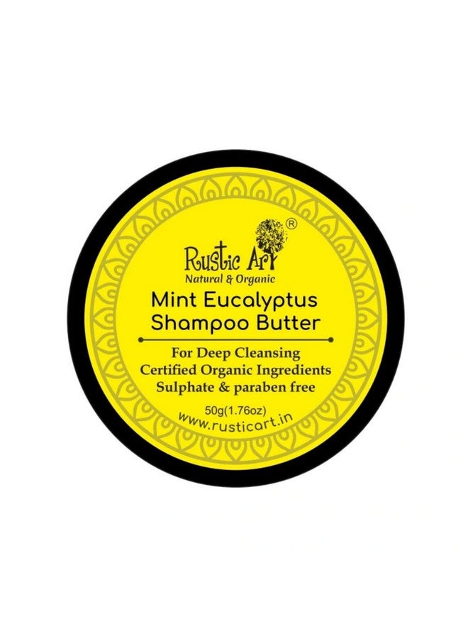 راستيك أرت شامبو بالنعناع والأوكالبتوس وزبدة الملح وفيتامين. كبريتات إي، خالية من البارابين والسيليكون، طبيعية وعضوية للنساء والرجال، تقلل من تساقط الشعر وتتحكم في خشونة الشعر، 50 جم - Image 1