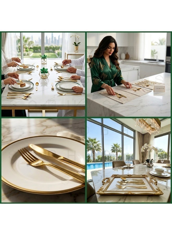 SOBHYS Cutlery Set 16-Piece (4x4) – Stainless Steel Flatware, Heavy & Thick, Luxury Dining Set – Gold - Image 4