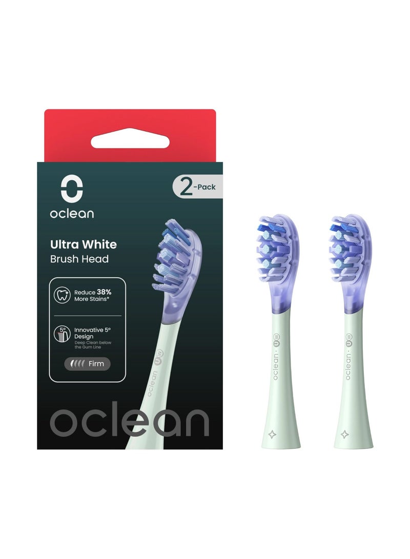 أوكلين uw01 رؤوس فرشاة لتبييض المينا – إزالة بقع عميقة – ألياف تلميع ماسية – عبوة 2 – أخضر - Image 1