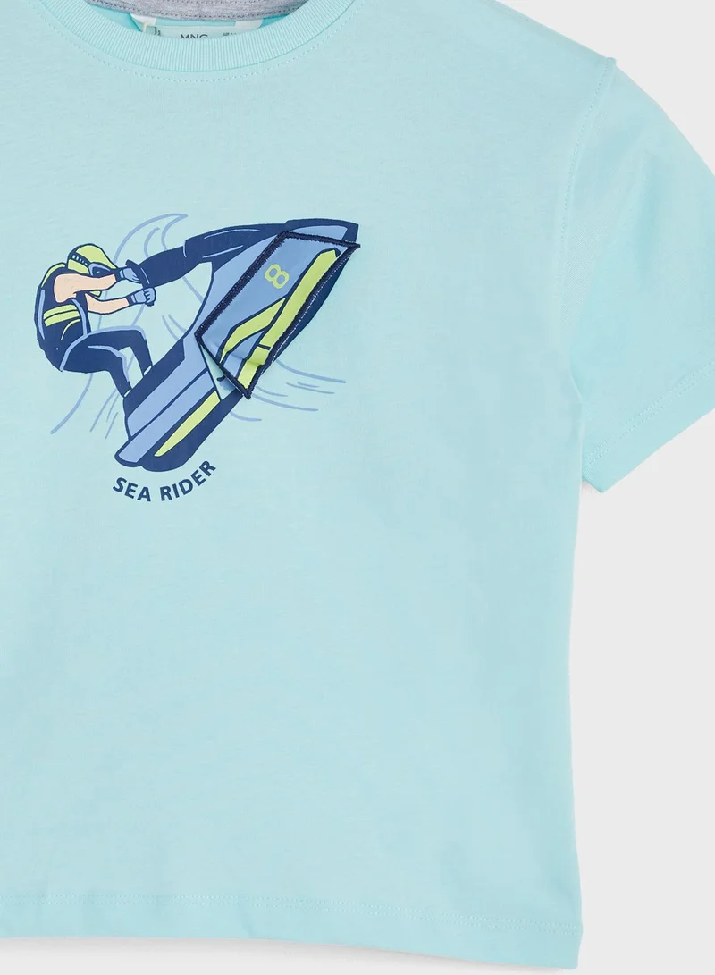 MANGO Kids Sear Rider Print T-Shirt