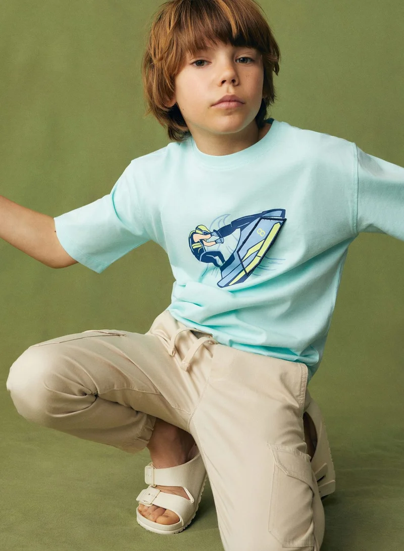 MANGO Kids Sear Rider Print T-Shirt