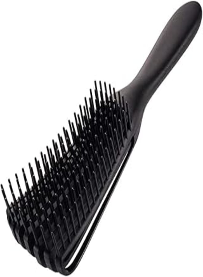 Detangling brush for black natural hair and curly hair,soft detangling comb detangler hair brush for african american 3c/4b/4c hair,afro hair,thick hair,wavy hair or fine hair,wet&dry (black)