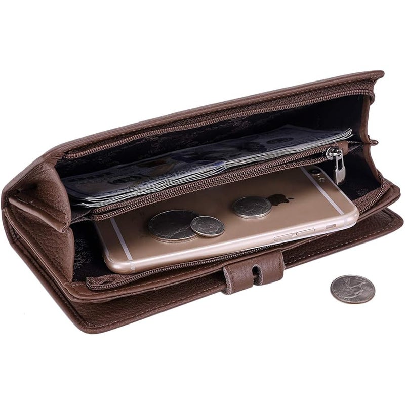 ITSLIFE Women's Big Fat Rfid Leather wallet clutch organizer checkbook holder - Image 5