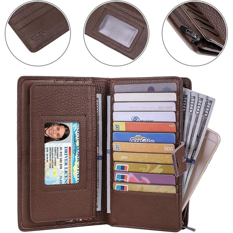 ITSLIFE Women's Big Fat Rfid Leather wallet clutch organizer checkbook holder - Image 3
