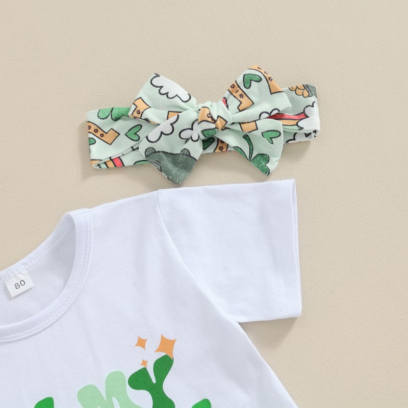 Socutebabe Toddler Baby Girl Clothes My 1st St. Patrick's Day Outfit Shamrock T-Shirt Tops Bell-Bottoms Spring Girl Clothes (Lucky Girl Green4-5T) - Image 4