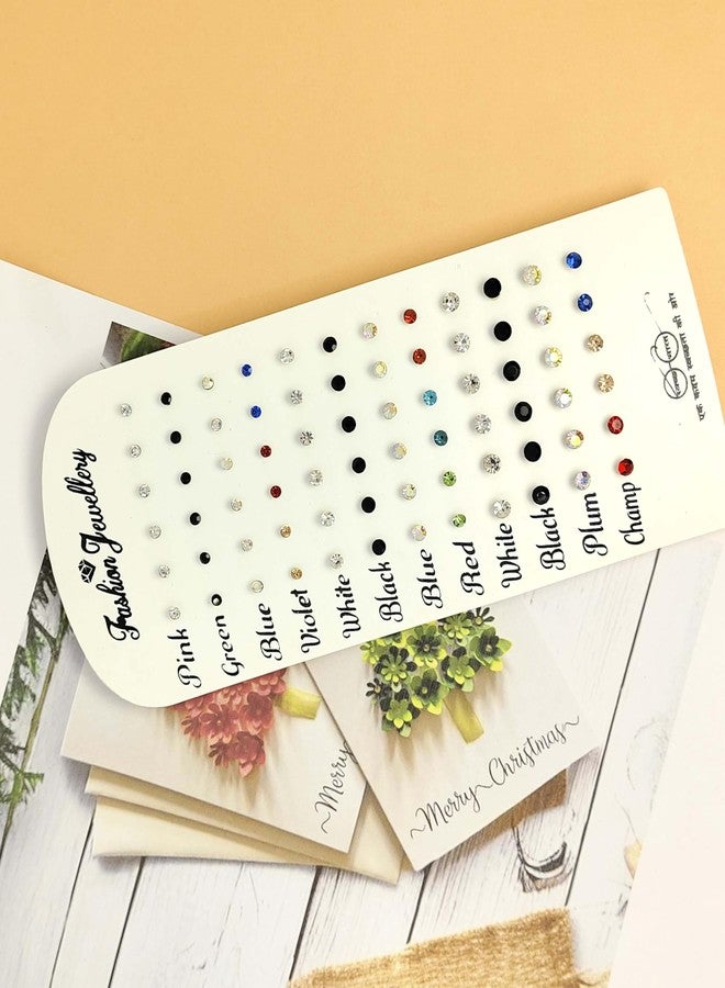 Shivarth 36 Pairs Set of Rhinestone Crystal Earrings, Small Earrings, Multicolor Tiny Stone Ear Stud Mixed Size Ear Tops Sparkling Cubic Zirconia Ear-Rings Cute Simple Fancy Earring Daily Use for Women and Girls - Image 4