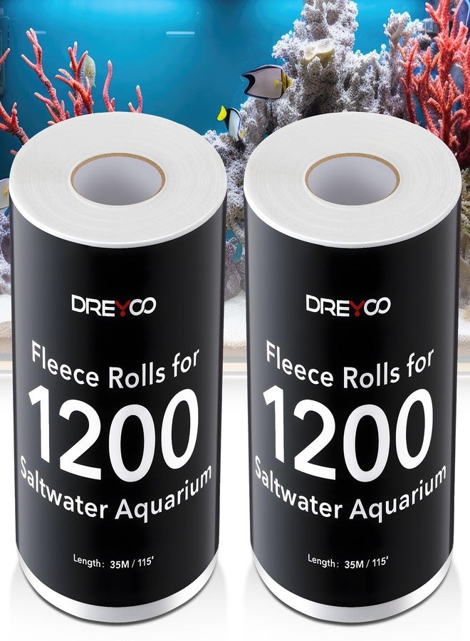 Dreyoo 2 Pack 1 Pack Replacement Fleece Roll, 115' Long x 6.78" High, Superior Filtration for Clean Clear Reef Tanks, Easy to Install - Image 1