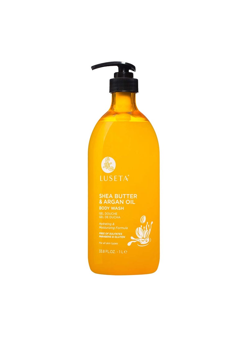 L LUSETA Luseta Shea Butter  Argan Oil Body Wash Moisturizing Body Wash Formulated for Dry Skin Normal Skin Combination Skin 338oz 