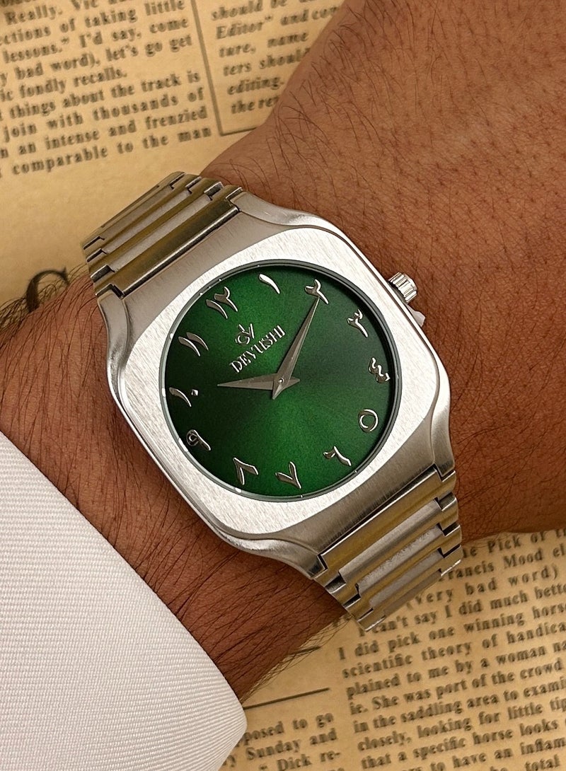 ديفوشي ساعة يد رجالية فاخرة ستانلس ستيل بحروف عربية – وجه كلاسيكي | ديفوشي - Image 1