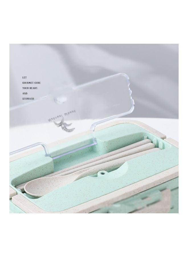 Plastic Lunch Box With Spoon And Chopsticks Assorted 1000ml  - Image 2