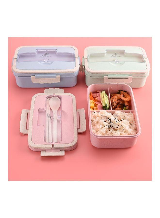 Plastic Lunch Box With Spoon And Chopsticks Assorted 1000ml  - Image 3