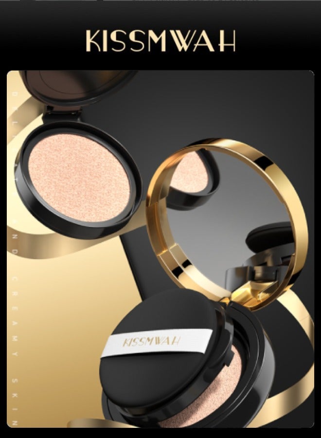 KISSMWAH Softening Air Cushion BB Cream Concealer No Makeup Moisturizing Isolation With 2 Replacement Packs Natural Color