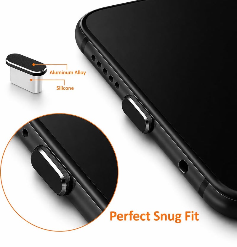 Mizi USB C Dust Plug for iPhone 17 Pro (4 Pack) – Charging Port & Speaker Port Protector, Complete Cleaning & Maintenance Accessories - Black - Image 2
