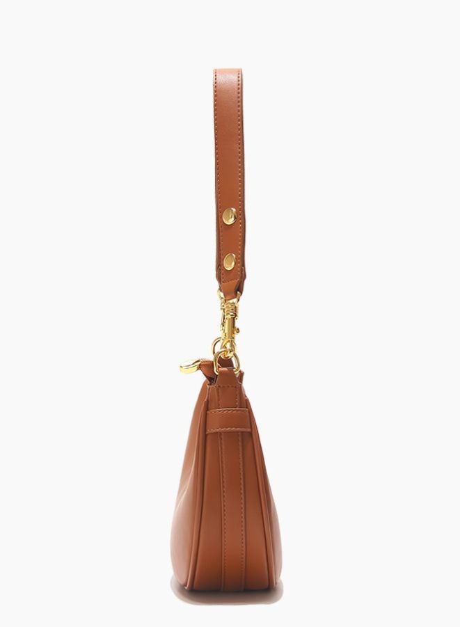 Half Moon Women's Shoulder Bag, Fashion Soft High Quality PU Leather Handbag, Brown - Image 4