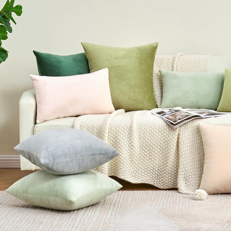 Light pink velvet decorative pillow cover 2 (45 × 45cm) suitable for sofa bed living room Bohemian pastoral cushion cover - Image 3