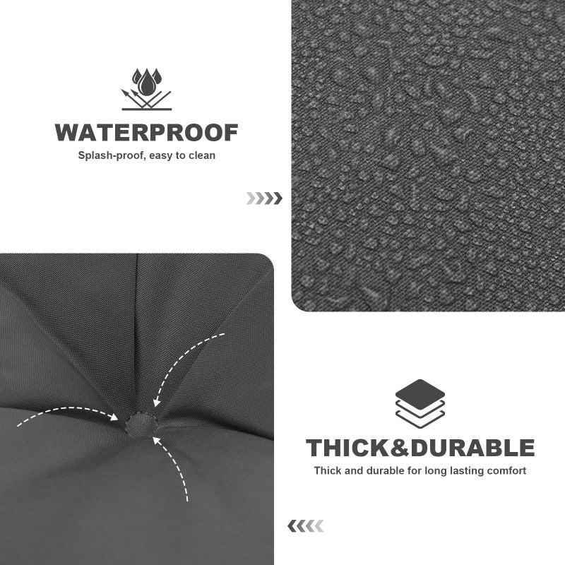 GPQAWER Porch Swing Cushions,Outdoor Cushions 3 Seater Replacement with Backrest, Waterproof Thickened Bench Cushion with Ties for Porch, Patio,Outdoor, Backyard and Garden(Dark Gray 60 * 40 in) - Image 4