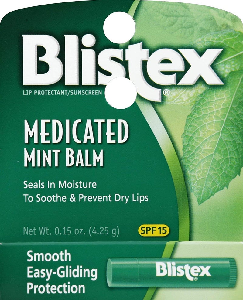 Blistex Medicated Mint Balm SPF 15 015 oz Pack of 9