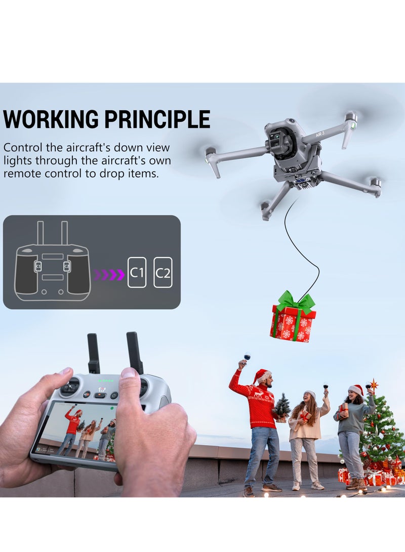 KASTWAVE Air 3 Airdrop System - Transport Delivery Release, Drone Thrower Airdrop Dropping System for DJI Air 3 Accessories. Drop Devices for Enhanced Performance - Image 2