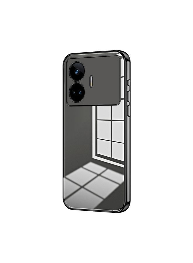 HuHa Case Cover For Realme GT Neo 5 SE Transparent Plating Fine Hole Phone Case Black