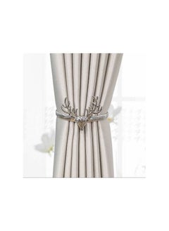 Spaceshoop Curtain Buckle1pc Metal Pearl Elk Leaves Curtain Clip Curtains Holders Buckle Clips Curtain Accessories Home Decor Decorations Tools Silver Elk  - Image 1