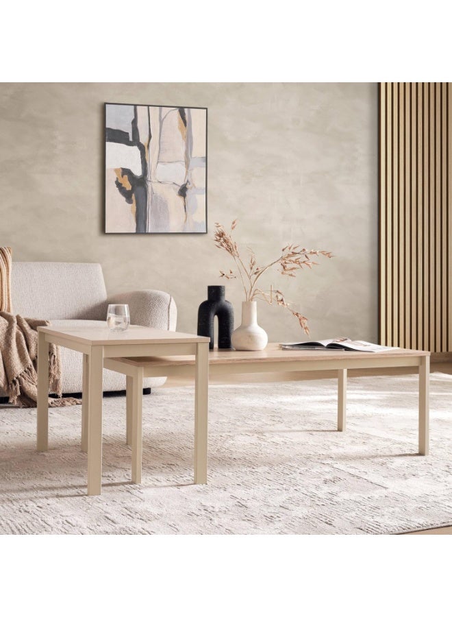 Pan Home Tommaso Coffee Table Set Of 2 Melamine - Natural & White - Image 4