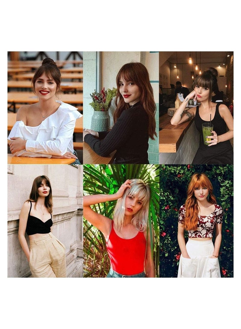 Estelle Bangs Clip in Synthetic Hair Extensions Front Neat Bang Fringe One Piece 15cm Short Straight Hair Piece for Women Light Brown 12H22 - Image 4