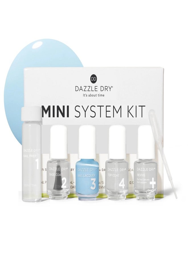 Dazzle Dry Mini Kit 4 Step System - Lotion, Please!, a light powder blue with gray undertones. Full coverage cream. (5 Piece Kit / 5 Manicures) - Image 1