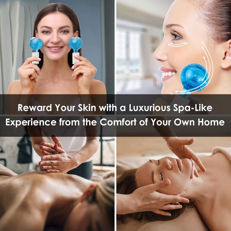 poleview Poleview Facial Ice Globe Smart Cool Face Roller Ball Facial Massage Tools for for Neck Eye Circle Reduce Puffiness Anti Ageing Wriknles Soothing Firming Skin 2Pcs  - Image 2