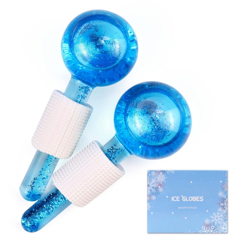 poleview Poleview Facial Ice Globe Smart Cool Face Roller Ball Facial Massage Tools for for Neck Eye Circle Reduce Puffiness Anti Ageing Wriknles Soothing Firming Skin 2Pcs  - Image 1